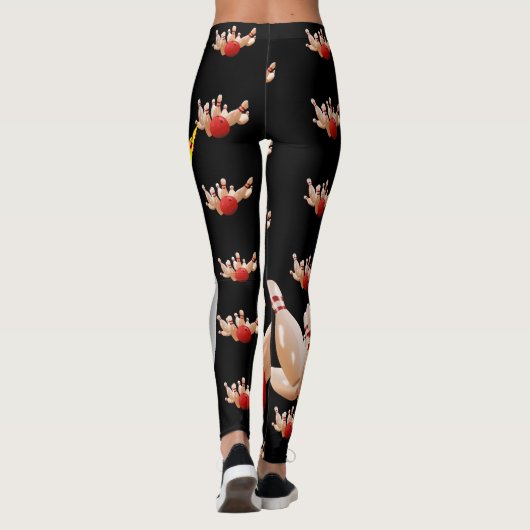 Bowling Kingpin Leggings Aangepaste Yoga Pants (Achterkant)