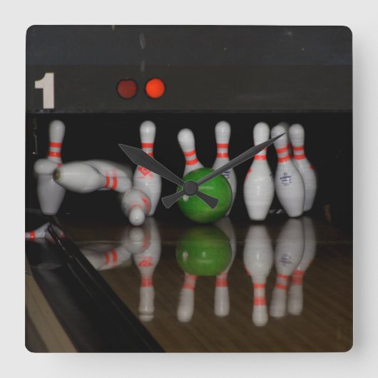 Bowling-klok Vierkante Klok (Voorkant)