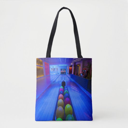Bowling Lanes blaast zwarte lichte Canvas tas (Voorkant)