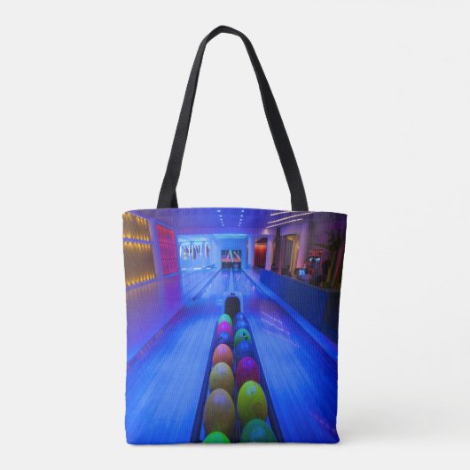 Bowling Lanes blaast zwarte lichte Canvas tas (Achterkant)