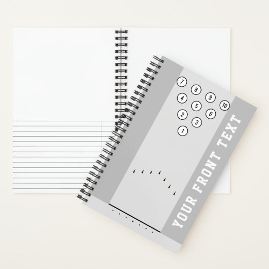 Bowling Lanes met Gutters Custom Text Front & Back Notitieboek (Binnen)