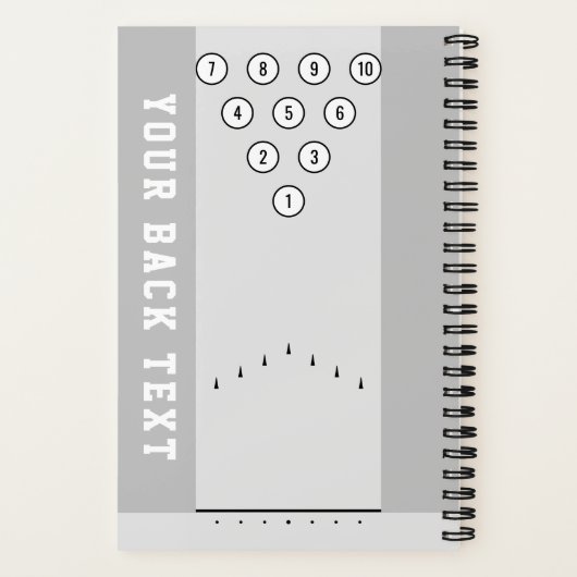 Bowling Lanes met Gutters Custom Text Front & Back Notitieboek (Achterkant)