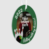 Bowling League - Gepersonaliseerde fotokerstperiod Ornament (voorkant)