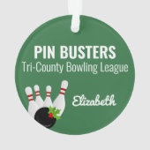Bowling League - Gepersonaliseerde fotokerstperiod Ornament (achterkant)