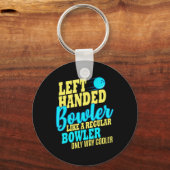 Bowling left Handed Bowler Fun Team Sleutelhanger (Voorkant)