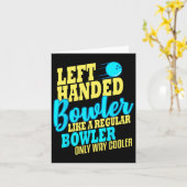 Bowling left Handed Bowler Funny Team Kaart (Gele Bloem)