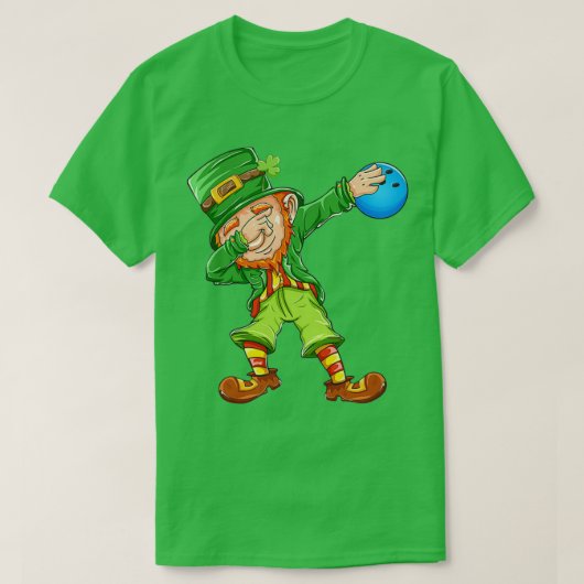Bowling Leprechaun Happy St Patricks T T-shirt (Design voorkant)