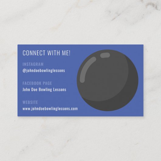 Bowling Lessons Visitekaartje voor Bowling Coaches (Achterkant)