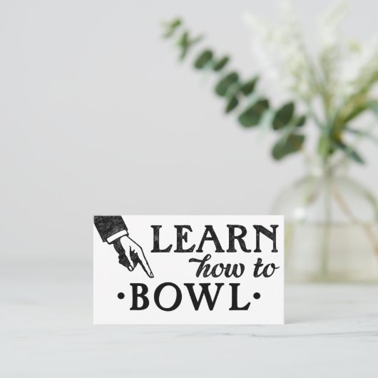 Bowling Lessons Visitekaartjes - Koel Vintage (Staand voorkant)