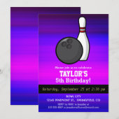 Bowling; Levendig Violet Blauw en Magenta Kaart (Voorkant / Achterkant)