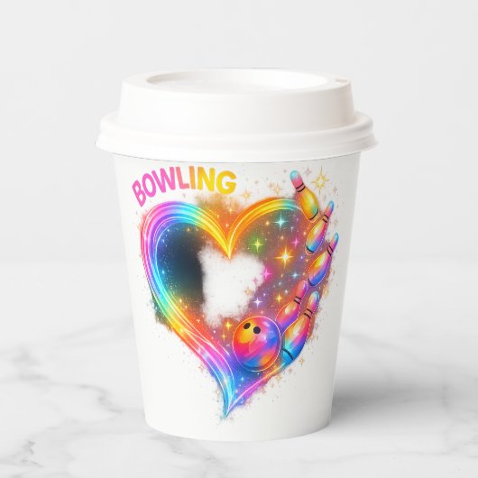 Bowling Liefde Gloeit Papieren Bekers (Voorkant)