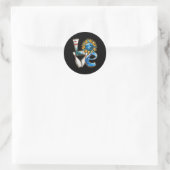 Bowling Liefde Zonnebloem Bowling Pin Matching Man Ronde Sticker (Tas)