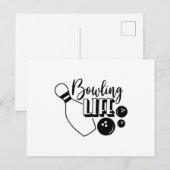 Bowling Life Shirt afdrukken Briefkaart (Voorkant / Achterkant)