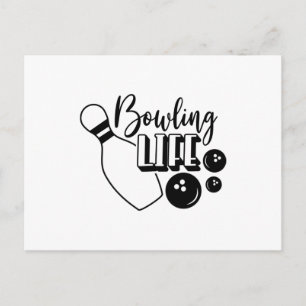 Bowling Life Shirt afdrukken Briefkaart