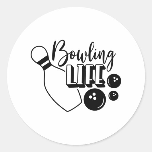 Bowling Life Shirt Print Ronde Sticker (Voorkant)