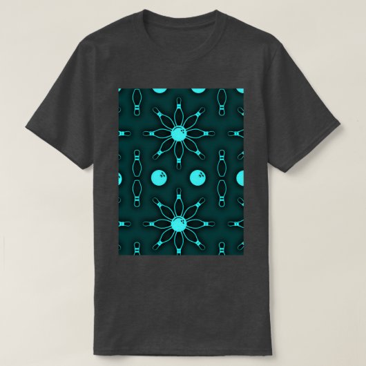 Bowling Light Blue Seamless Wallpaper T T-shirt (Design voorkant)