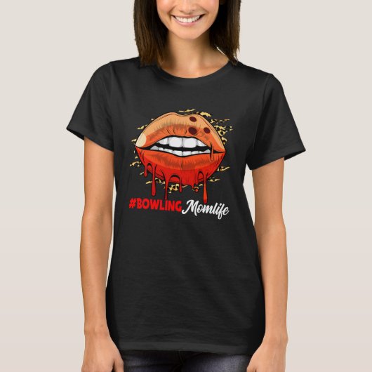 Bowling Lips Leopard Lips Sport Mother s Day T-shirt (Voorkant)