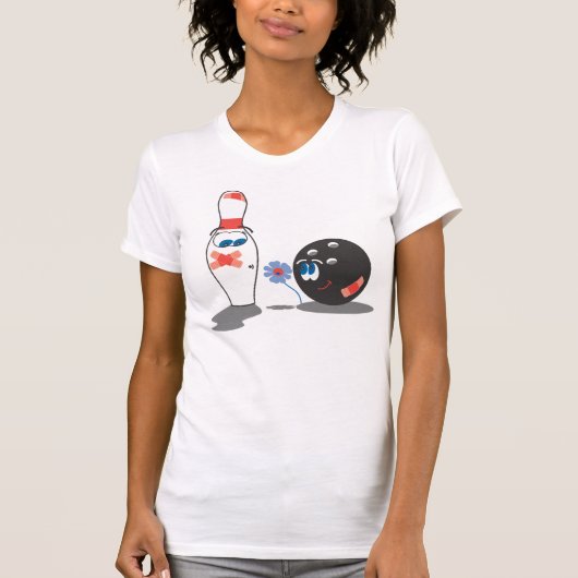 Bowling Love Ball en Pin T-shirt (Voorkant)