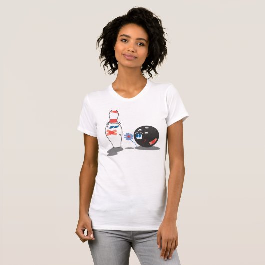 Bowling Love Ball en Pin T-shirt (Voorkant volledig)