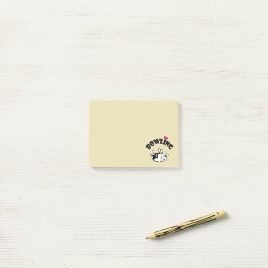 Bowling Lover - Bowling Pins en Bowling Ball Post-it® Notes (Op bureau)