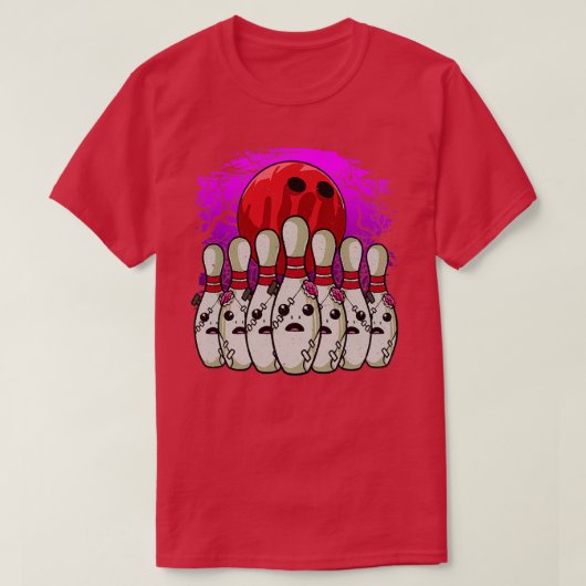 Bowling Lover Bowling Pins Halloween T T-shirt (Design voorkant)