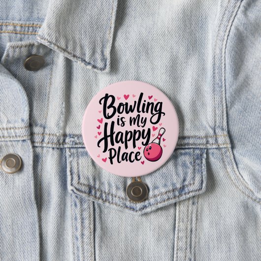 Bowling Lover Cute Retro Aesthetic Sports Design Ronde Button 7,6 Cm (In situ)
