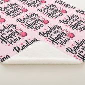 Bowling Lover Cute Retro Aesthetic Sports Design Sherpa Deken (3/4)