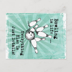 Bowling Lover Gift, grappige Bowling Player Gift Briefkaart