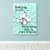 Bowling Lover Gift, grappige Bowling Player Gift Canvas Afdruk (Insitu (Houten vloer))