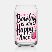 Bowling Lover Schattige Retro Esthetisch Sportontw Blikvorm Glas (Voorkant)