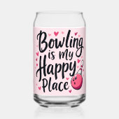 Bowling Lover Schattige Retro Esthetisch Sportontw Blikvorm Glas (Achterkant)
