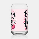 Bowling Lover Schattige Retro Esthetisch Sportontw Blikvorm Glas (Links)