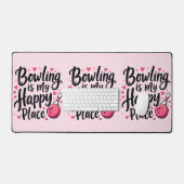 Bowling Lover Schattige Retro Esthetisch Sportontw Bureaumat (Keyboard & Muis)