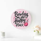 Bowling Lover Schattige Retro Esthetisch Sportontw Grote Klok (Huis)