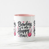 Bowling Lover Schattige Retro Esthetisch Sportontw Mok (Midden)