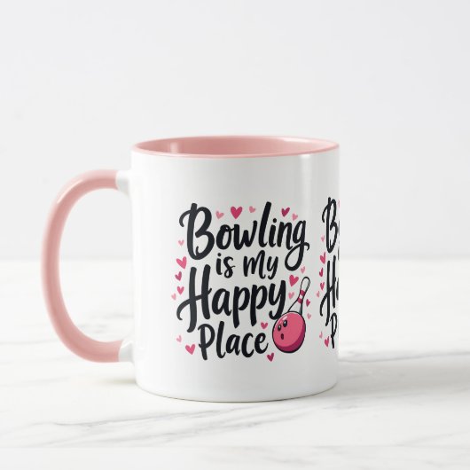 Bowling Lover Schattige Retro Esthetisch Sportontw Mok (Links)