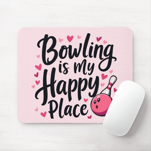 Bowling Lover Schattige Retro Esthetisch Sportontw Muismat (Met muis)