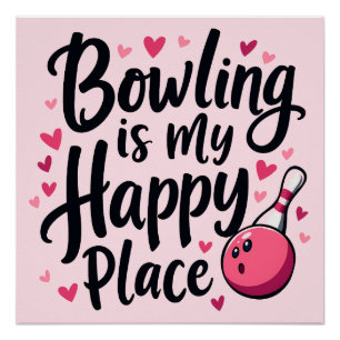 Bowling Lover Schattige Retro Esthetisch Sportontw Perfect Poster