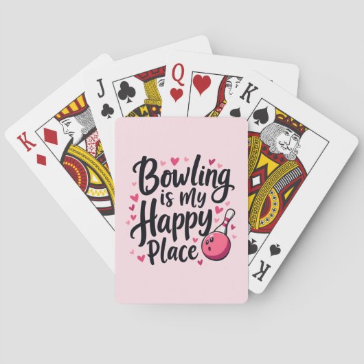 Bowling Lover Schattige Retro Esthetisch Sportontw Pokerkaarten (Achterkant)