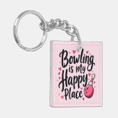 Bowling Lover Schattige Retro Esthetisch Sportontw Sleutelhanger (Voorkant Links)