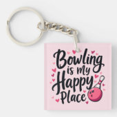 Bowling Lover Schattige Retro Esthetisch Sportontw Sleutelhanger (Voorkant)
