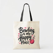Bowling Lover Schattige Retro Esthetisch Sportontw Tote Bag (Voorkant)