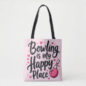 Bowling Lover Schattige Retro Esthetisch Sportontw Tote Bag (Voorkant)