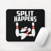 Bowling Lover Shirt Split Happens Mannen Vrouwen K Muismat (Met muis)