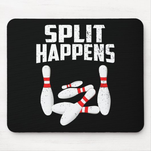 Bowling Lover Shirt Split Happens Mannen Vrouwen K Muismat (Voorkant)