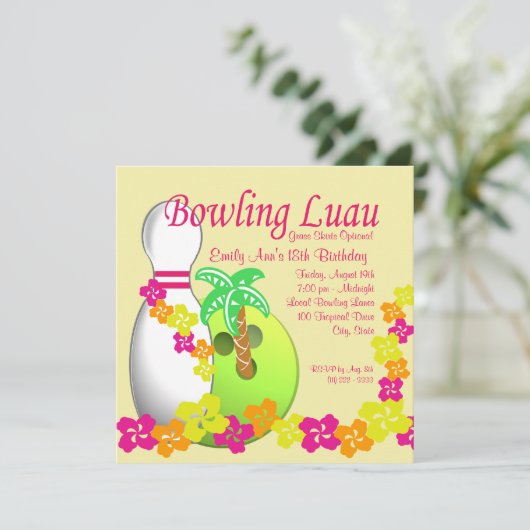 Bowling Luau Kaart (Staand voorkant)