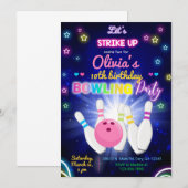 Bowling, maak wat plezier, meisje verjaardagsuitno kaart (Voorkant / Achterkant)