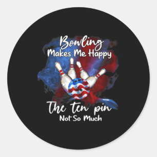 Bowling maakt me blij de tien pin niet zo veel 1 ronde sticker