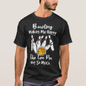Bowling maakt me gelukkig t-shirt (Voorkant)