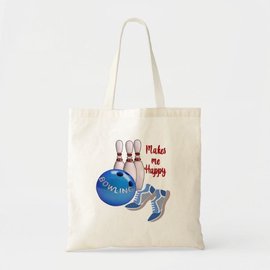 Bowling maakt me gelukkig tote bag (Voorkant)